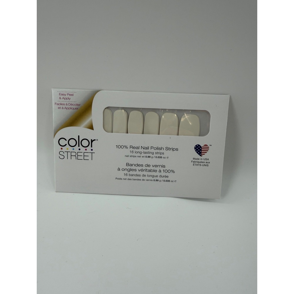 Color Street Swiss & Tell Solid White Real Nail Polish Mani Strips Retired New